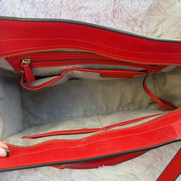 Michael Kors Red Medium Saffiano Leather Convertible Satchel Shoulder purse - Picture 16 of 16